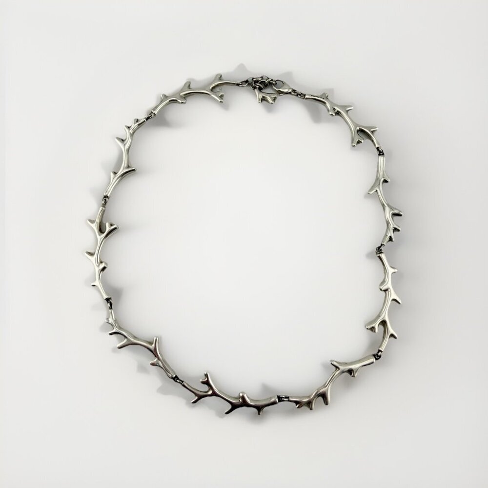 Tiffany & Co. Sterling Silver Tree Branch Link Necklace Adjustable 17.25–18.5"